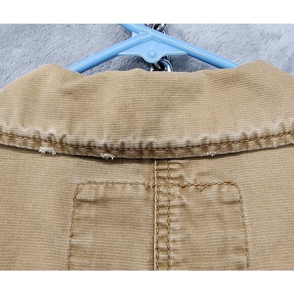 Vintage Mossimo Jacket Mens L Tan Canvas M65 Military Button Zip Distressed - Picture 4 of 12
